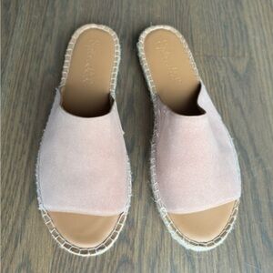 SPLENDID Beige Cushioned 
Maia Round Toe Slip On Leather Espadrille Shoes 8